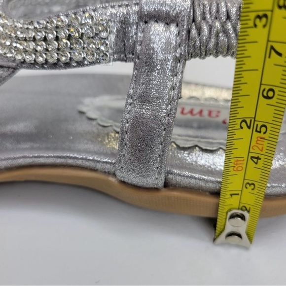 SILVER Rhinestones Adjustable Strap Size 7 Toe Post Summer Beach Womens Sandals - Picture 8 of 12